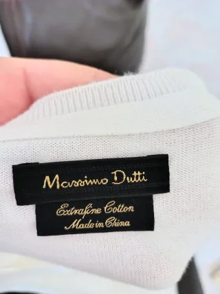 Top Massimo Dutti Algodón Blanco Naranja