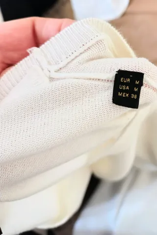 Top Massimo Dutti Algodón Blanco Naranja