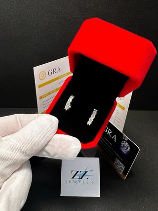 Pendientes de plata con moisanita 0.5ct/pendiente