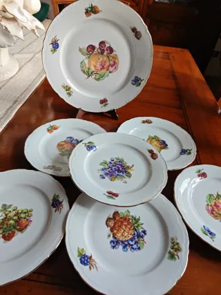 Set piatti vintage decorati frutta