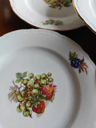 Set piatti vintage decorati frutta