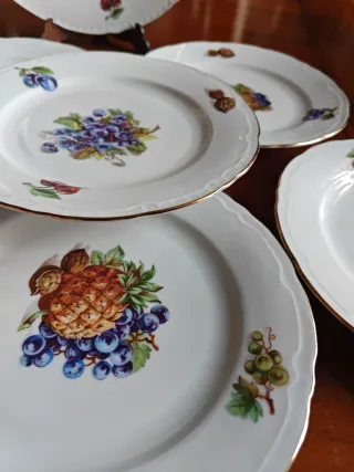 Set piatti vintage decorati frutta