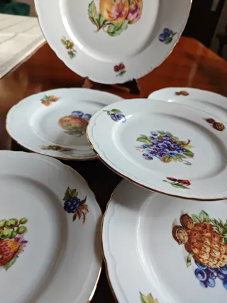 Set piatti vintage decorati frutta