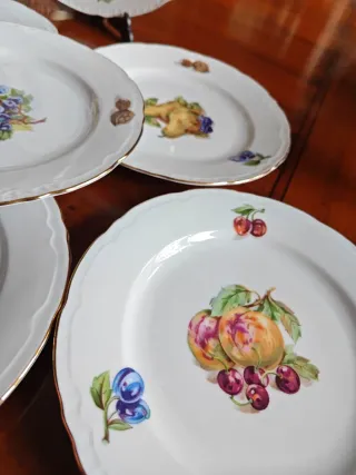 Set piatti vintage decorati frutta