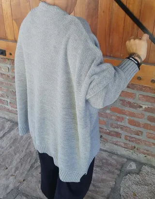 Jersey Trenzado Oversize Gris - Marca Elisa Rivera