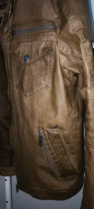 Chaqueta efecto piel Koroshi marrón Talla XL