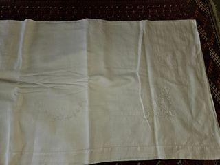 Lenzuolo matrimoniale antico ricamato