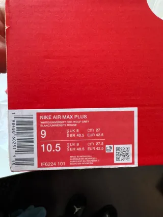 Nike Air Max Plus Rojo Blanco Talla [Talla]