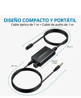 AUTOUTLET Convertidor Audio Óptico a 3.5mm