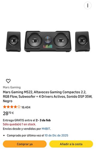 Altavoces Mars Gaming MS22 RGB