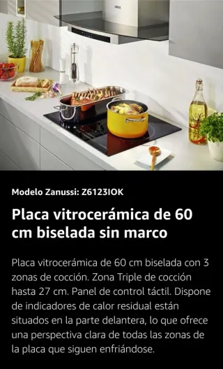 Placa Vitrocerámica Zanussi Z61231OK 3 Zonas