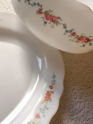 2 PIEZAS "ARCOPAL"  ENSALADERA y FUENTE OVALADA.