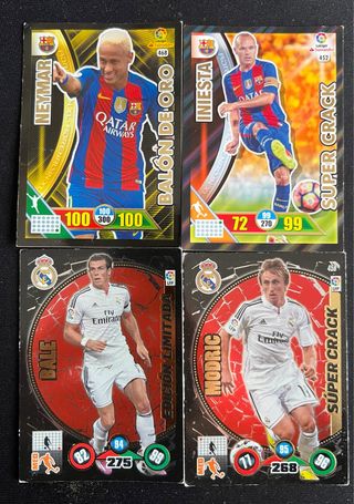 Cromos Adrenalyn XL: Neymar, Iniesta, Bale, Modric
