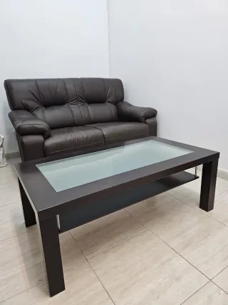 Mesa de centro madera y cristal