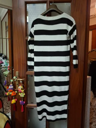 Vestito donna a righe bianche e nere
