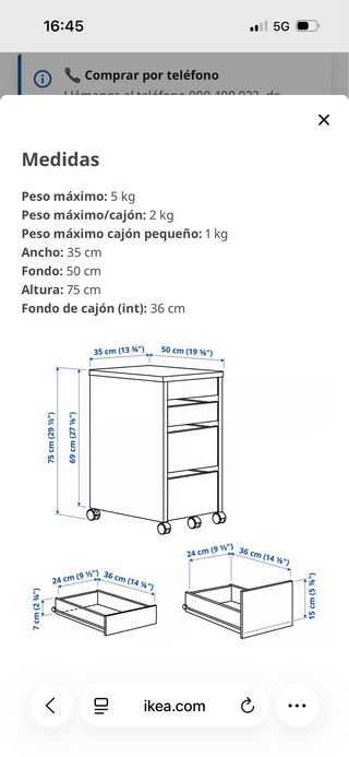 Escritorio Micke IKEA con cajones