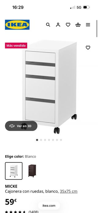 Escritorio Micke IKEA con cajones