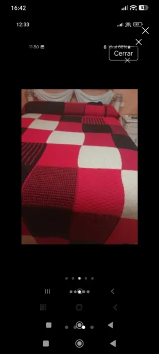 Colcha de lana a cuadros