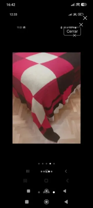 Colcha de lana a cuadros