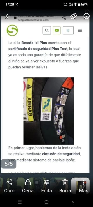 Silla de coche a contramarcha BeSafe
