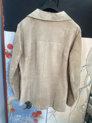 Casaco Vintage Pele Bege com bolsos