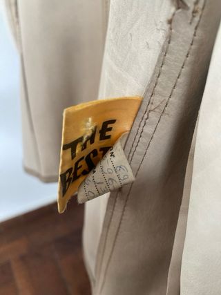 Casaco Vintage Pele Bege com bolsos