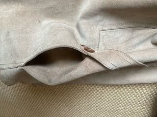 Casaco Vintage Pele Bege com bolsos