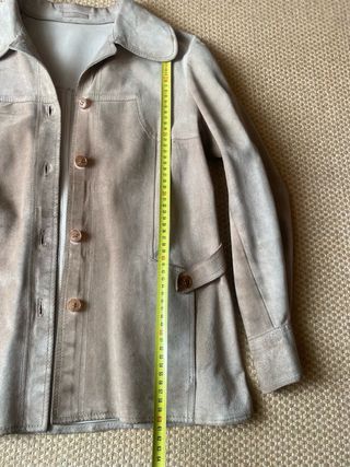 Casaco Vintage Pele Bege com bolsos