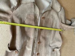 Casaco Vintage Pele Bege com bolsos