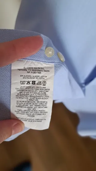 Camisa Celeste El Corte Inglés Talla 2XL