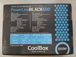 Fuente Alimentación CoolBox Black600 600W