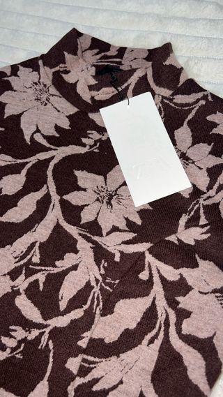 Vestido corto Zara floral marrón