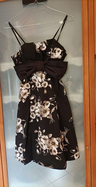 Completo elegante donna nero floreale