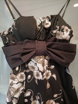 Completo elegante donna nero floreale