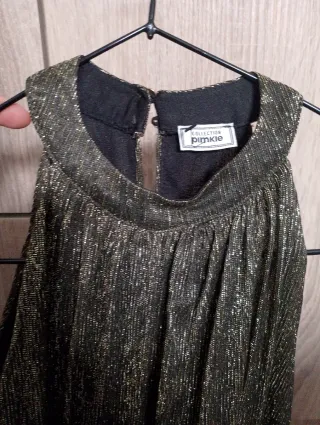 Vestido largo negro y dorado