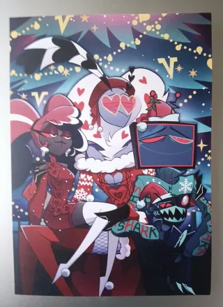 Pack 4 Postales Navideñas Hazbin Hotel Oficiales