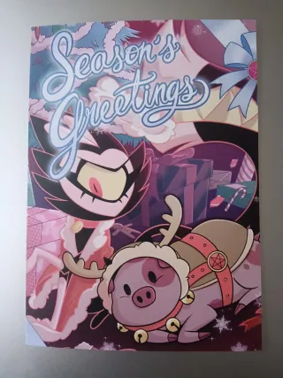 Pack 4 Postales Navideñas Hazbin Hotel Oficiales