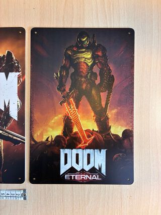 DOOM 2016 & Eternal 2x poster alluminio limited