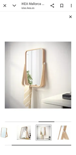 Espejo de mesa madera Ikornne