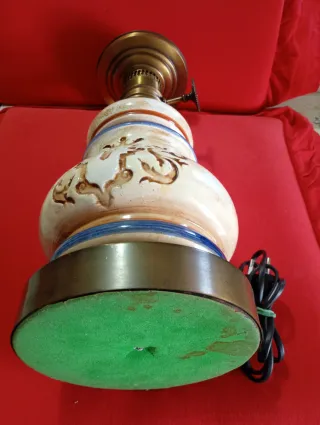 Lampada vintage ceramica e metallo