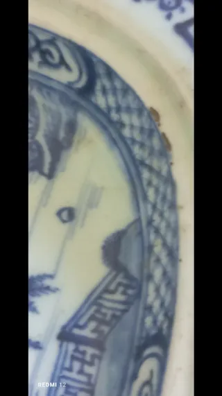 Bandeja plato antiguo porcelana china azul