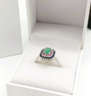 Anillo Esmeralda, Zafiros y Rubíes Naturales