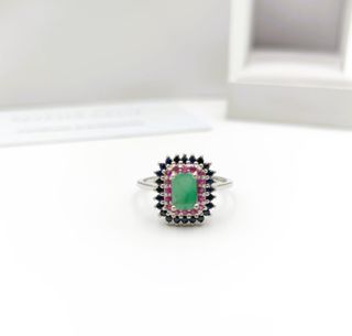 Anillo Esmeralda, Zafiros y Rubíes Naturales