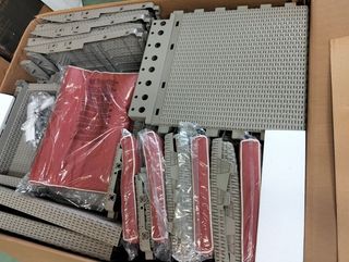 Conjunto de jardín de resina 4 piezas, Gris y terracota