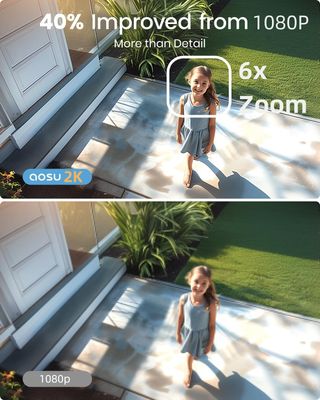 Cámara de vigilancia exterior AOSU con panel solar