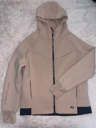 Sudadera beige y negra mujer