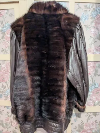 Cazadora Piel y Pelo Marrón