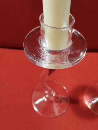 Set 2 Portacandele in Vetro