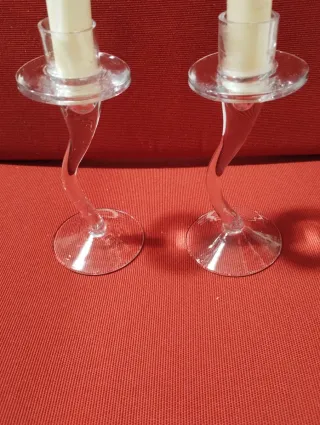 Set 2 Portacandele in Vetro