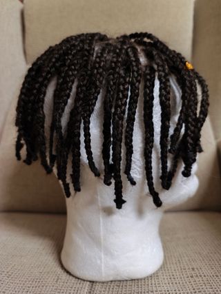 Prótesis Capilar Trenzas Corona Dorada